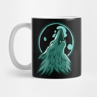 Wild Wolf Howling At The Moon Mug